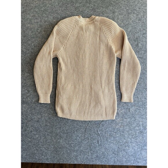 Vintage Cable Knit Sweater Women’s Small Chunky Old Money Fisherman USA Neutral - Picture 2 of 6